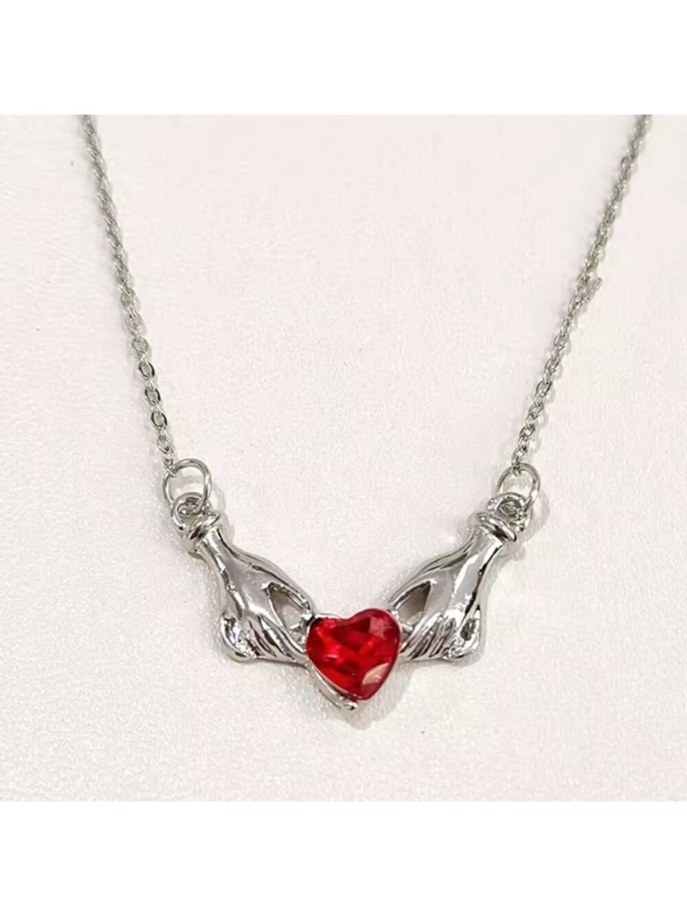 Love Hands Red Heart Necklace